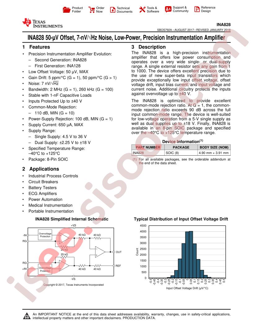 INA828 Datasheet