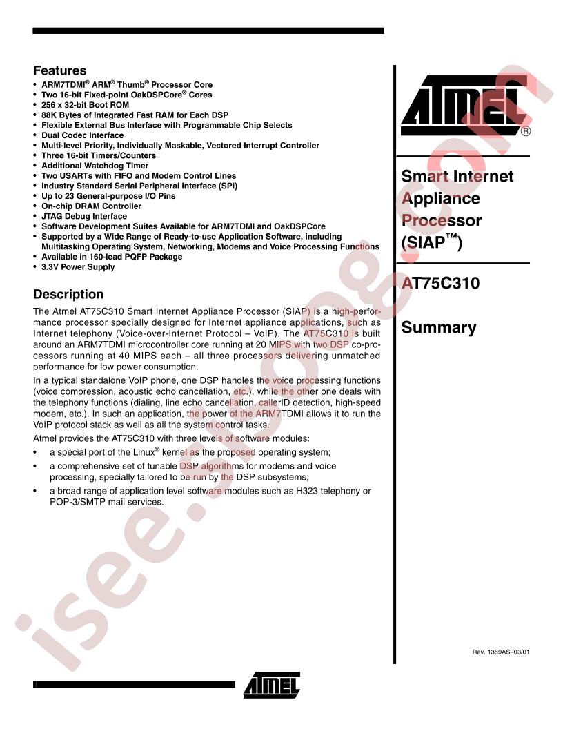 AT75C310 Summary