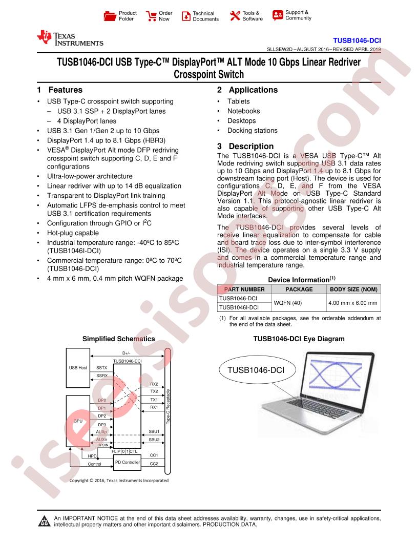 TUSB1046-DCI Datasheet