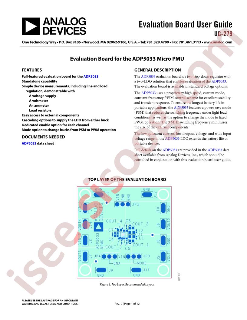 ADP5033 Eval Brd Guide