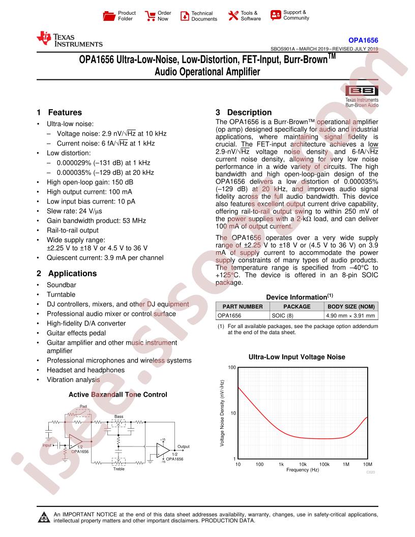 OPA1656 Datasheet