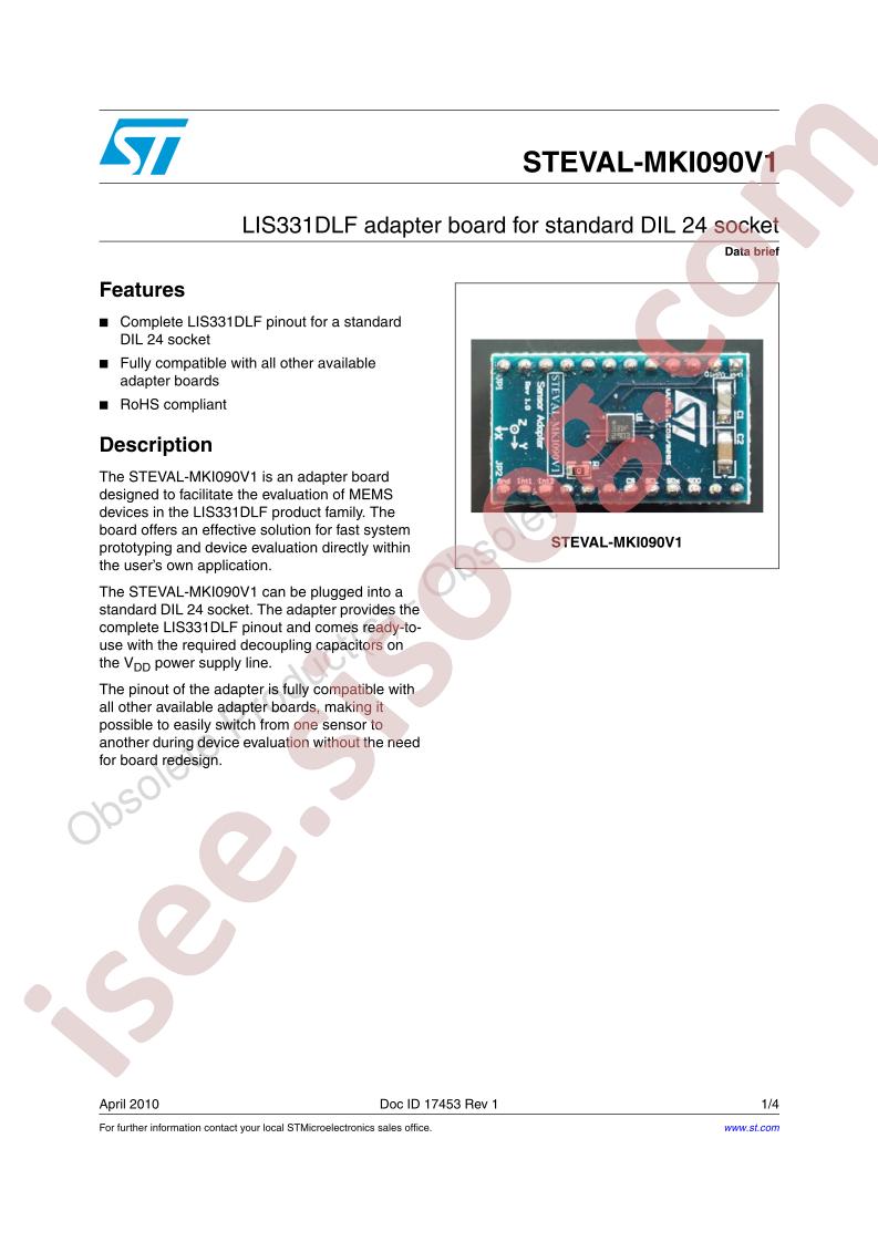 STEVAL-MKI090V1 Data Brief
