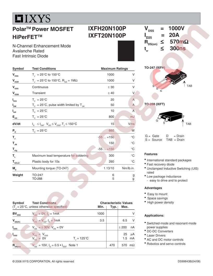 IXF(H,T)20N100P