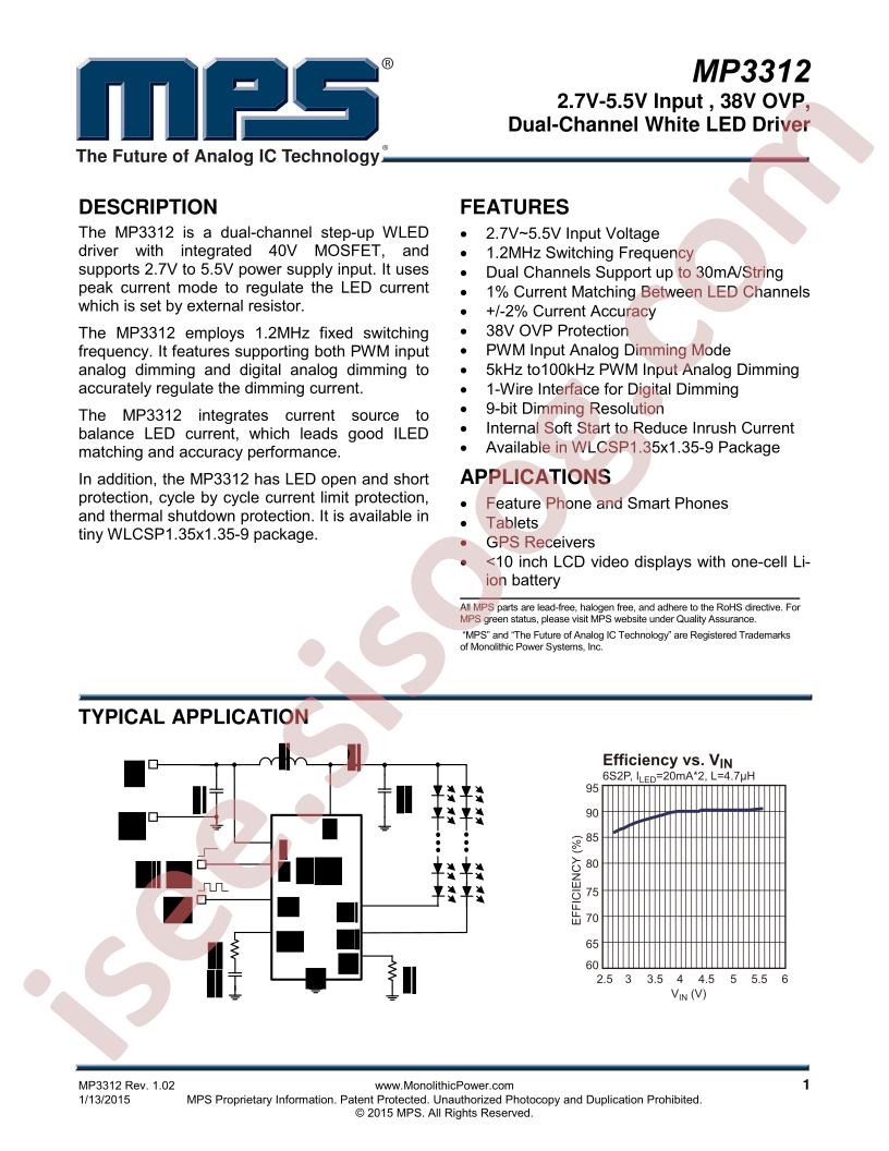 MP3312 Datasheet