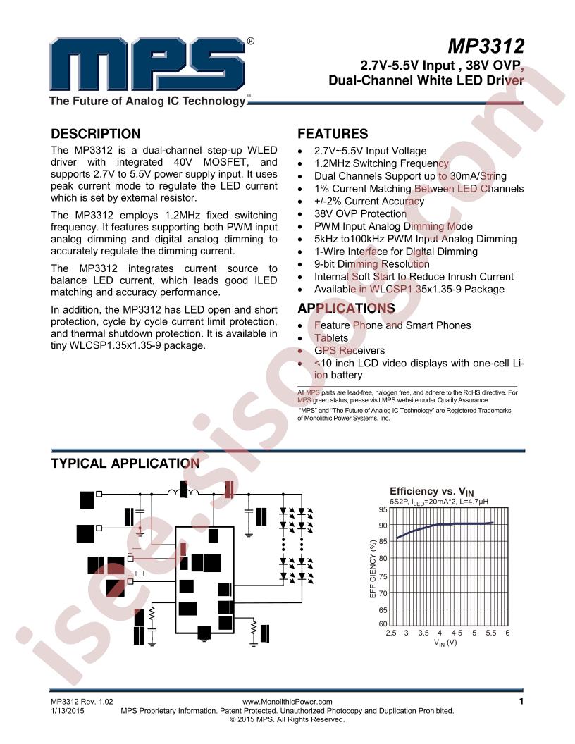 MP3312 Datasheet