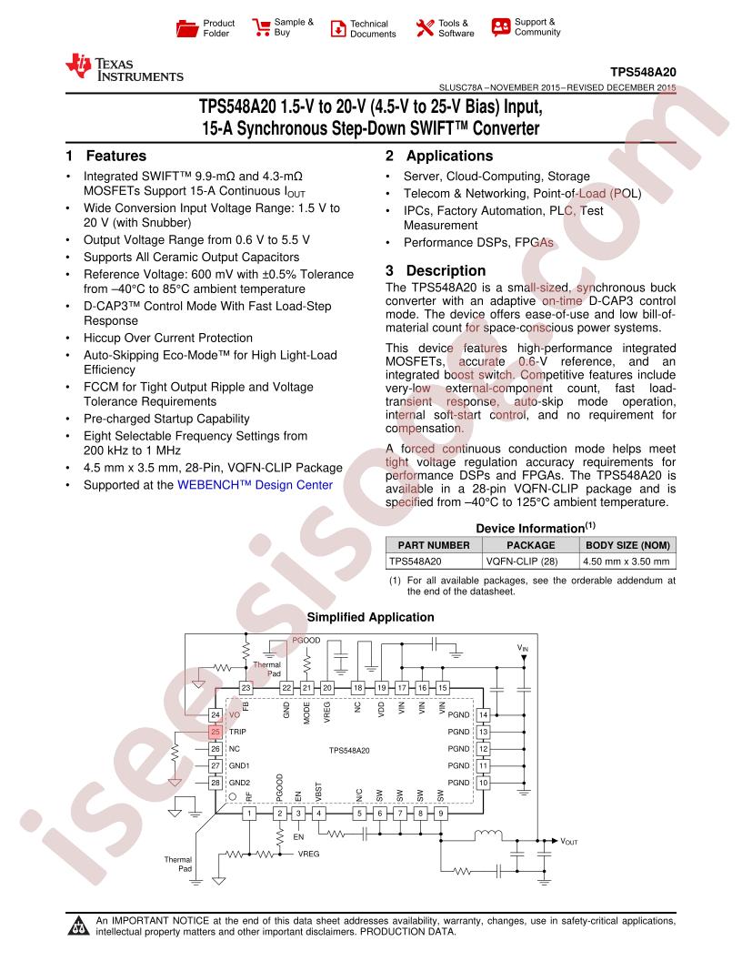 TPS548A20 Datasheet