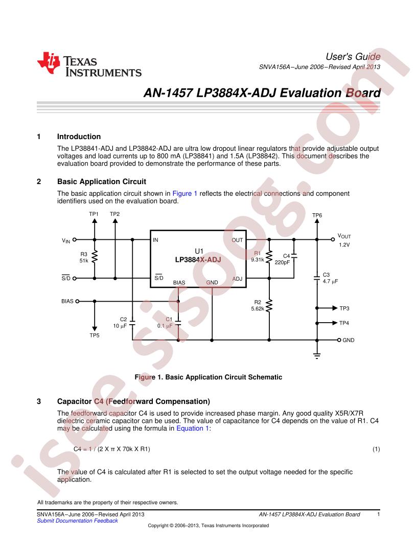 LP3884X-ADJ Eval Board