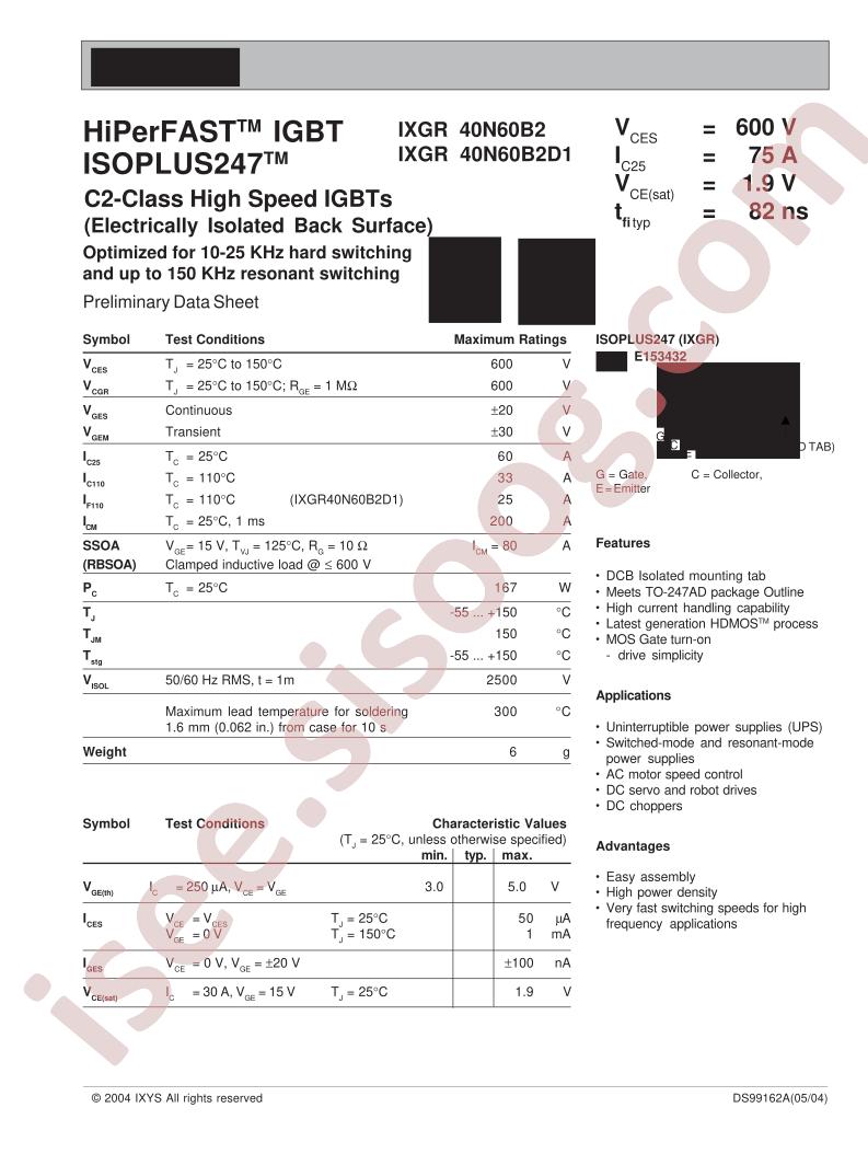 IXGR40N60B2(D1)