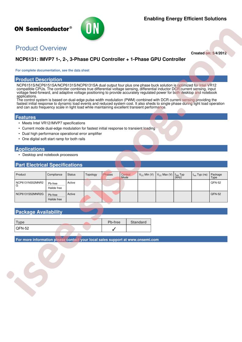 NCP6131 Overview