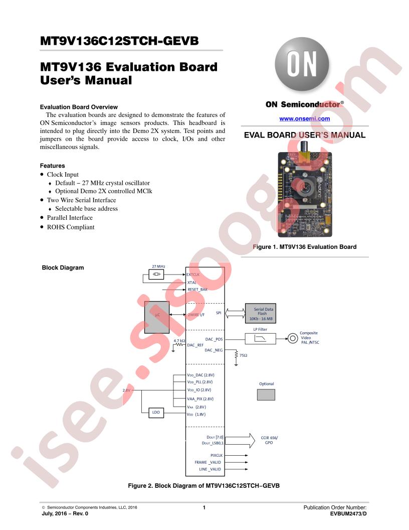 MT9V136C12STCH-GEVB Manual