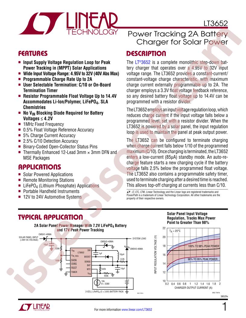 LT3652 Datasheet