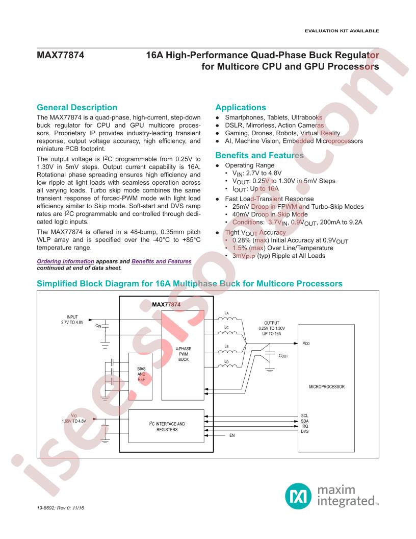 MAX77874 Datasheet