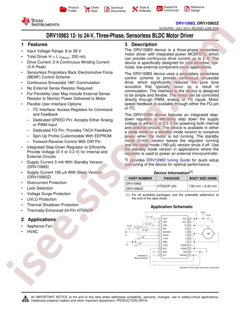 DRV10983 Datasheet
