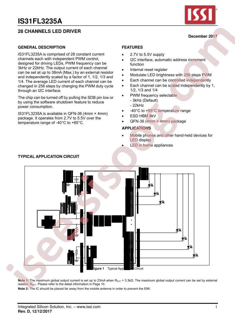 IS31FL3235A Datasheet