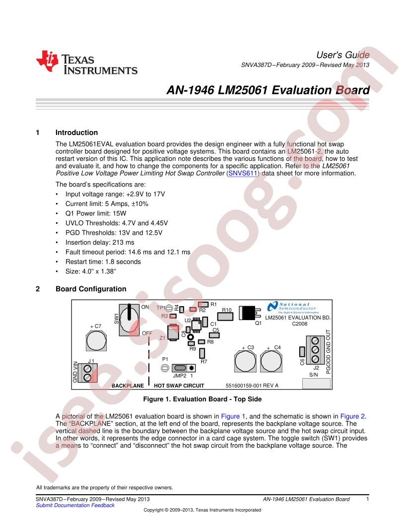 LM25061 Eval Board