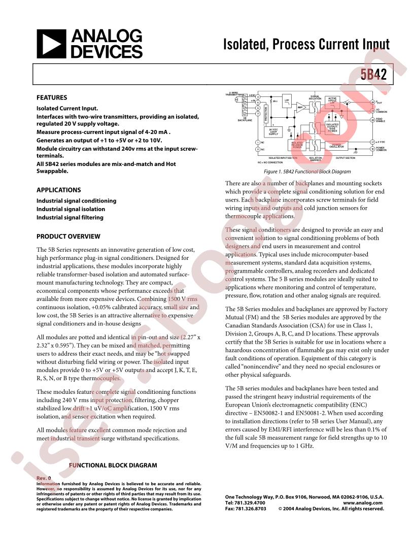 5B42 Datasheet