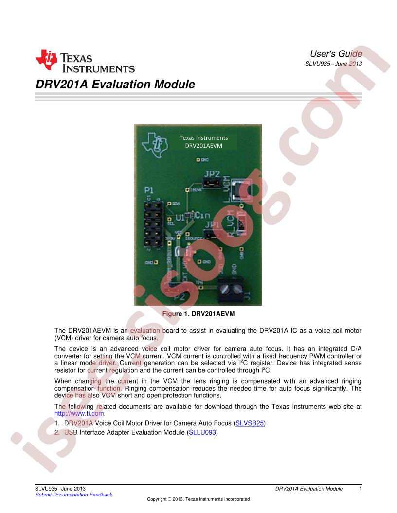 DRV201A User Guide User Guide