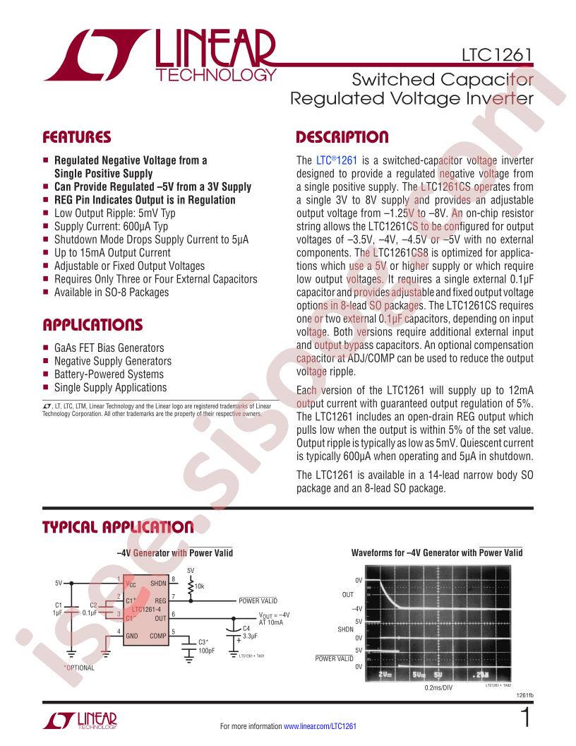 LTC1261 Datasheet