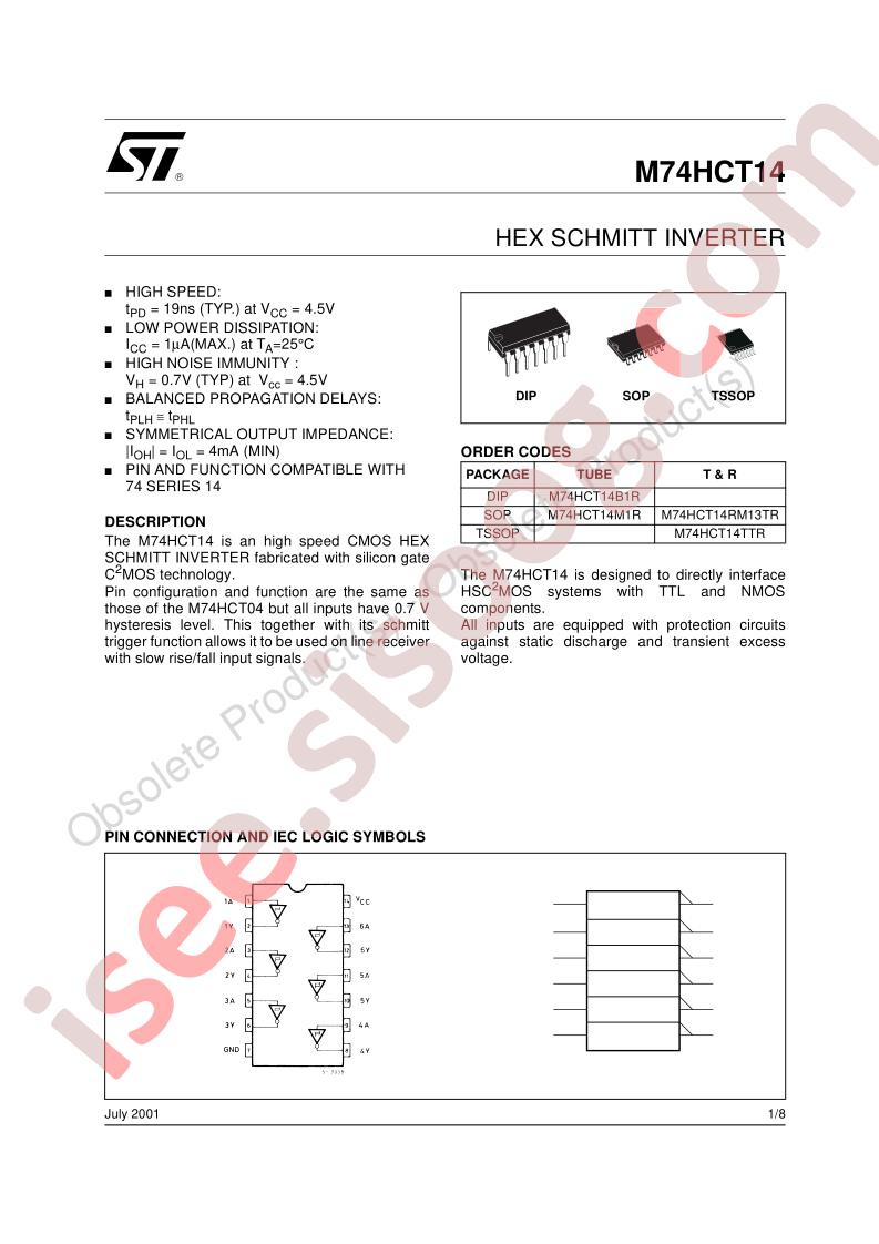 M74HCT14