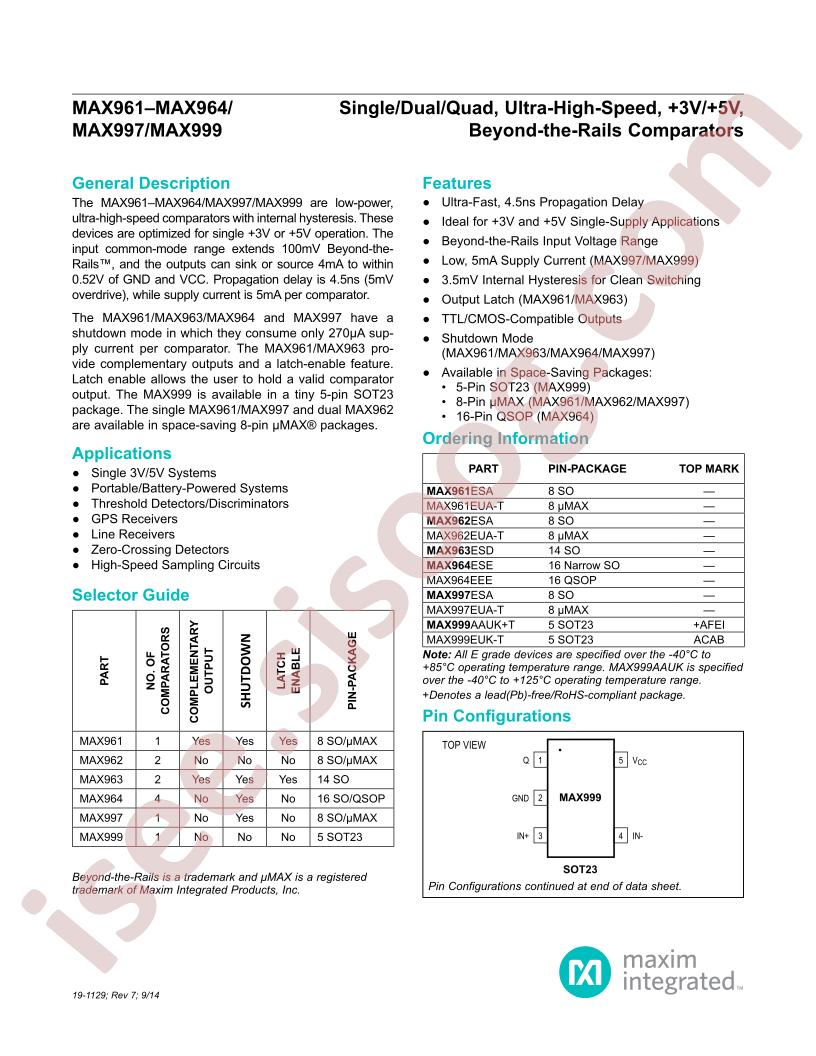 MAX961-64/97/99