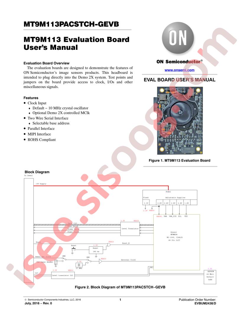 MT9M113PACSTCH-GEVB Manual