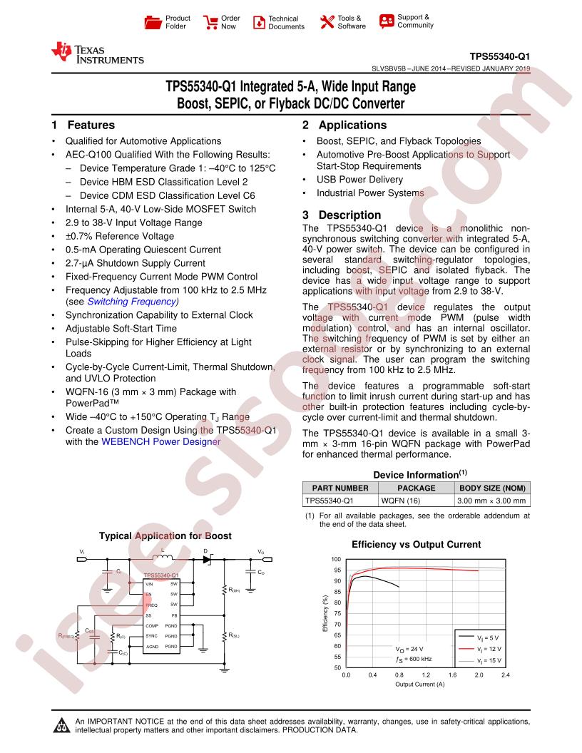 TPS55340-Q1 Datasheet