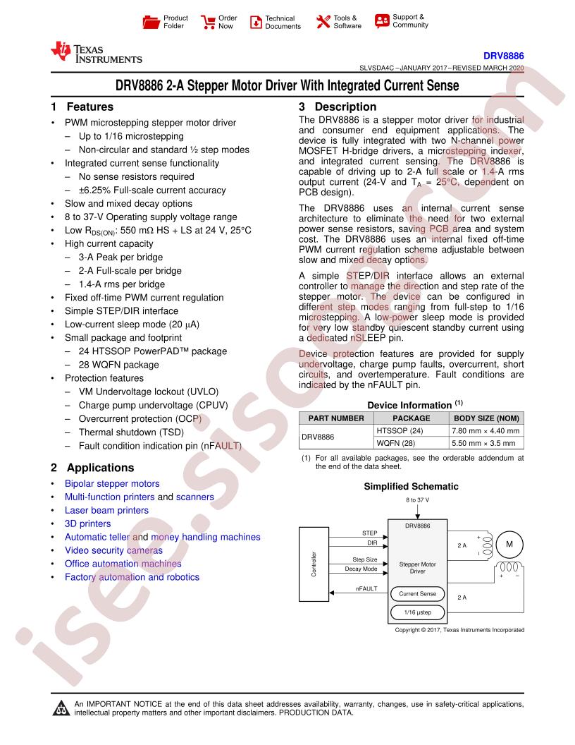 DRV8886 Datasheet