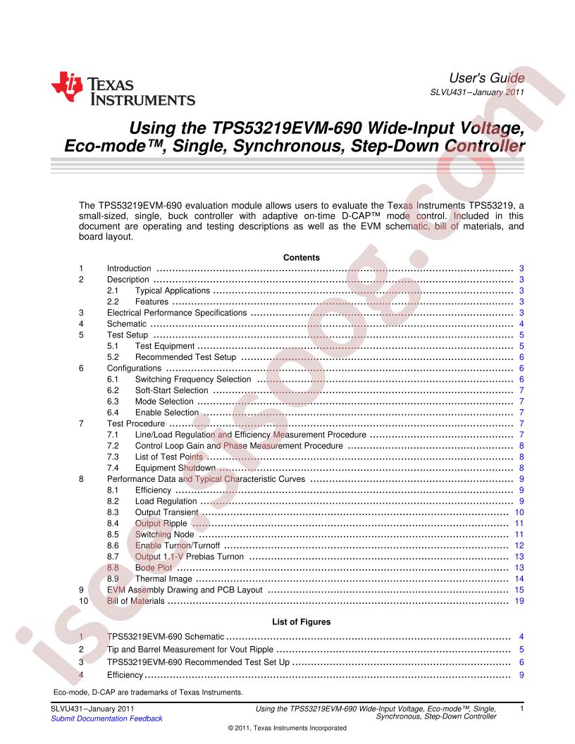 TPS53219EVM-690 User Guide