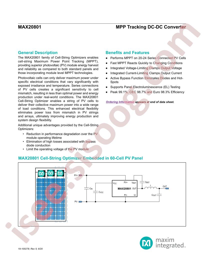 MAX20801 Datasheet