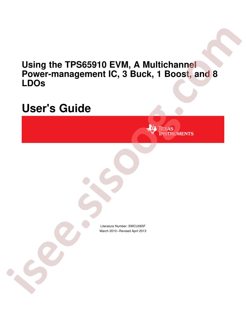 TPS65910x EVM User Guide