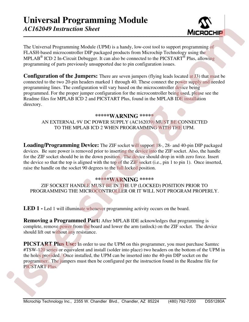 AC162049 Instruction Sheet