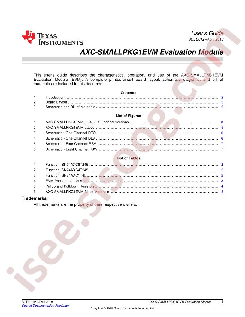 AXC-SMALLPKG1EVM Eval Module User Guide