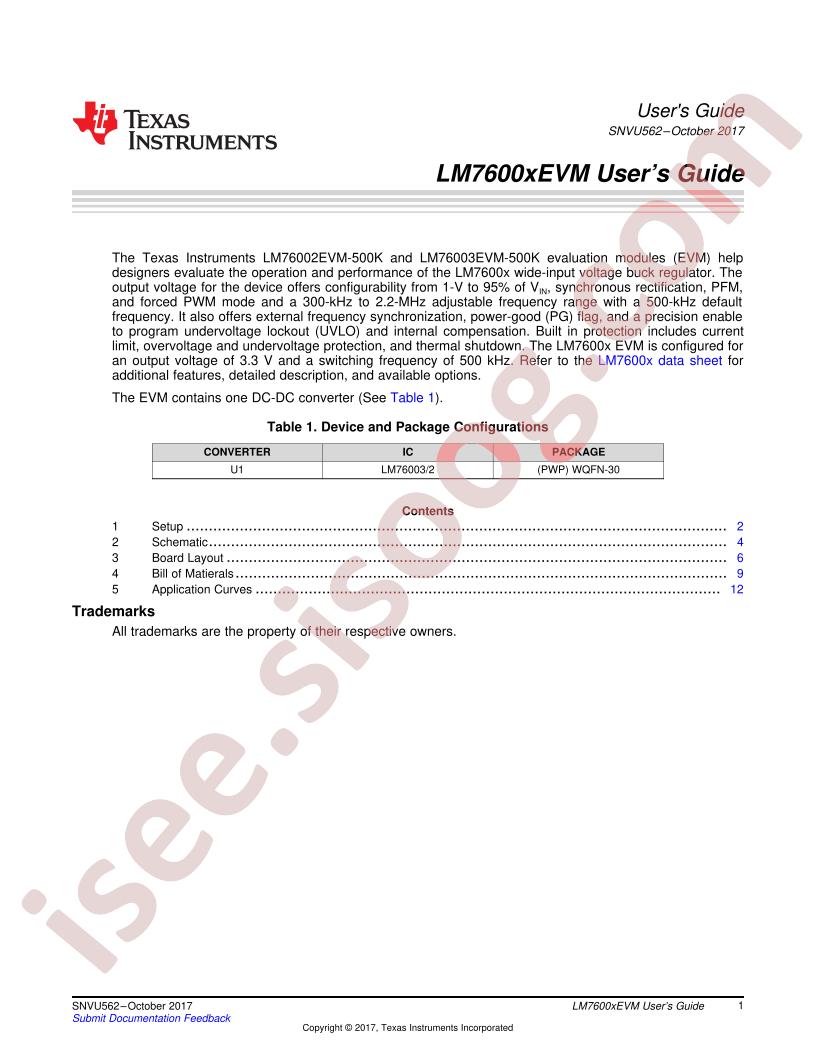 LM7600xEVM User Guide