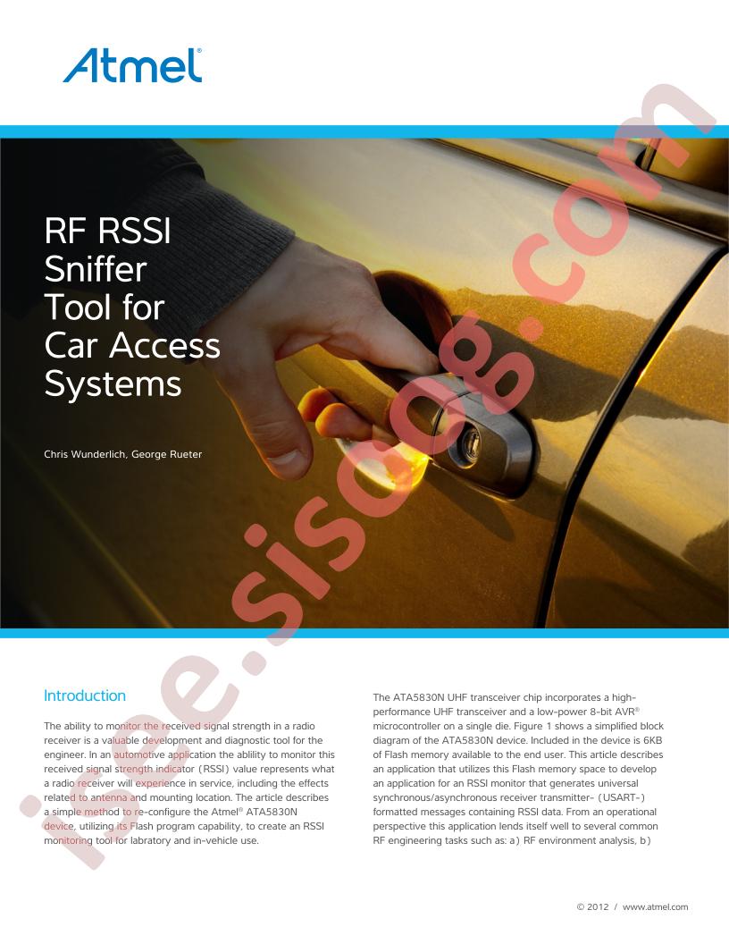 RF RSSI Sniffer Tool