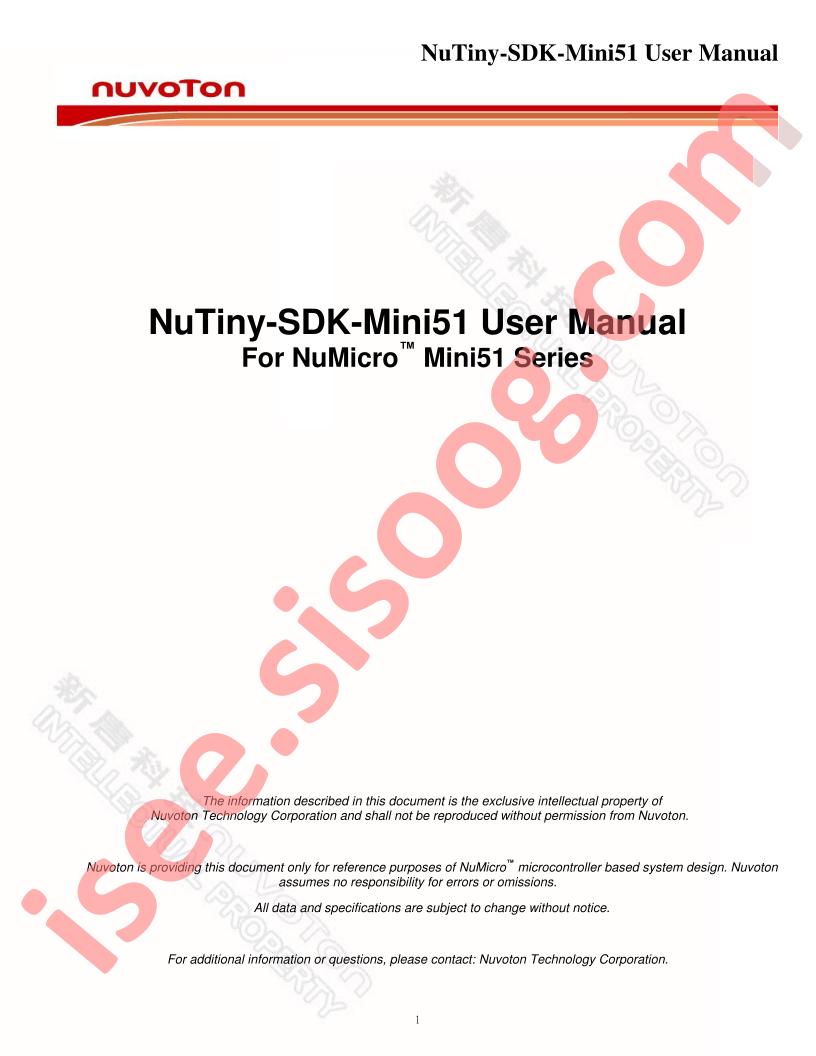 NUTINY-SDK-MINI51 User Manual