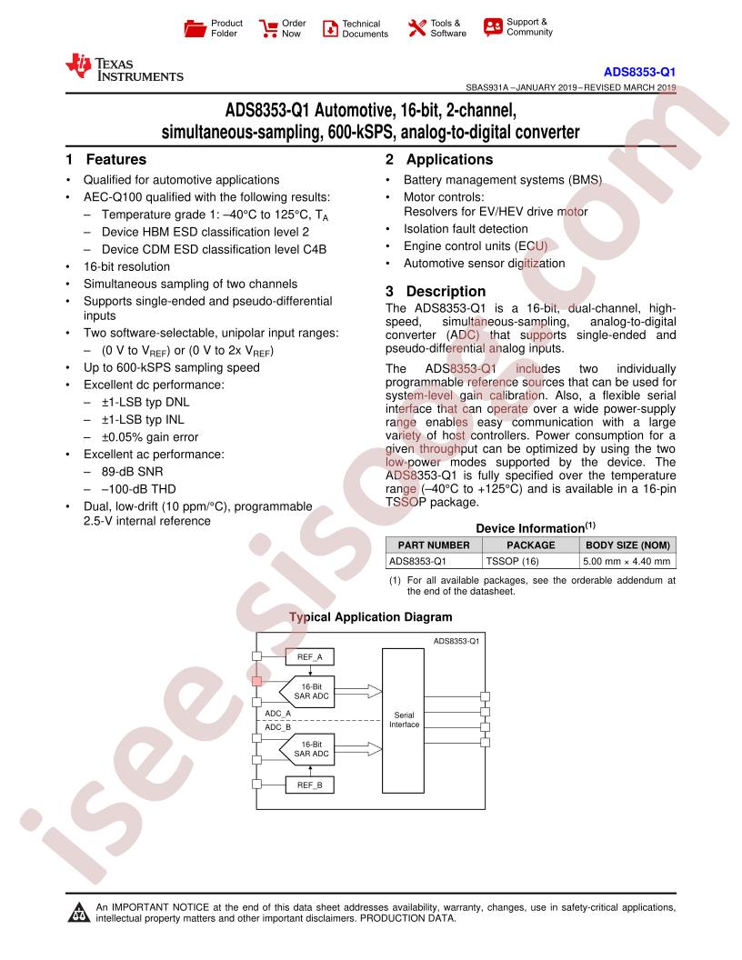 ADS8353-Q1 Datasheet