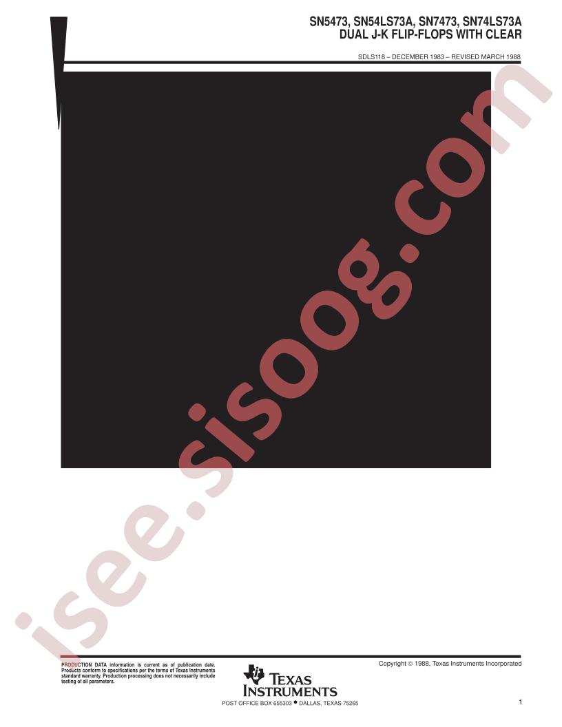SN5473, SN54LS73A, SN7473, SN74LS73A