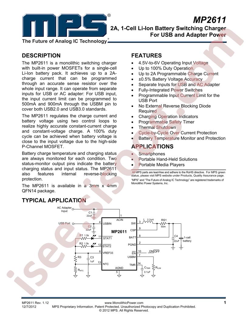 MP2611 Datasheet