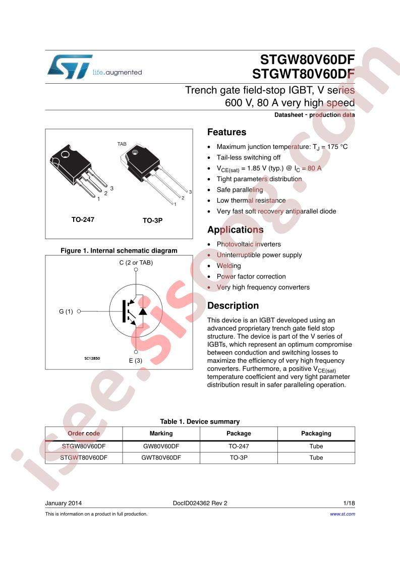 STGW(T)80V60DF