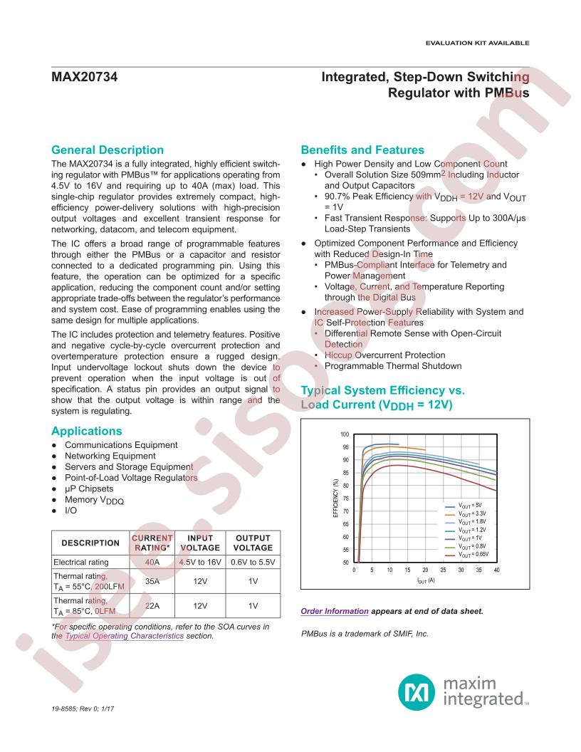 MAX20734 Datasheet