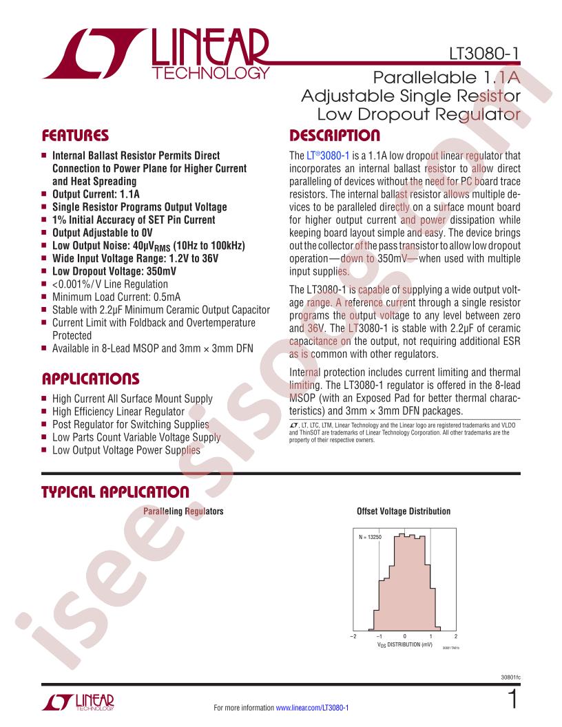 LT3080-1 Datasheet