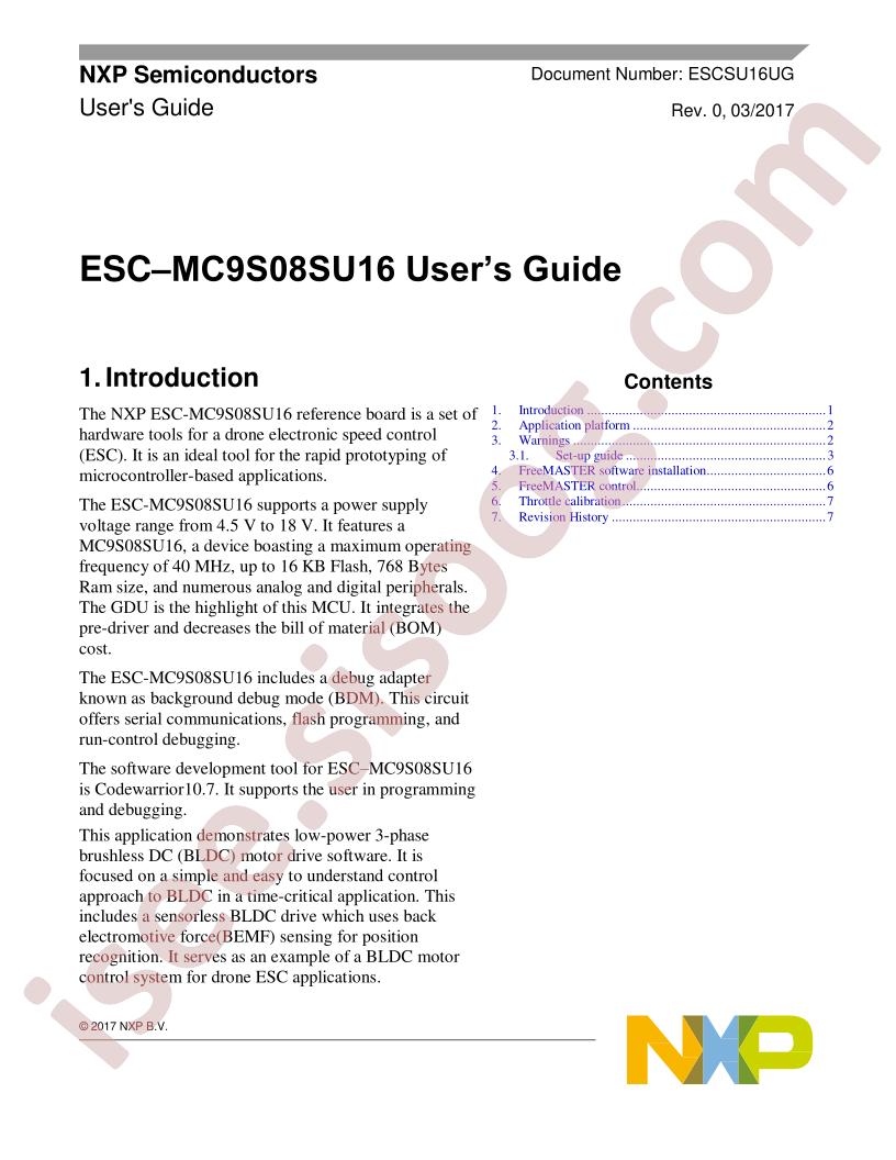 ESC–MC9S08SU16 User Guide