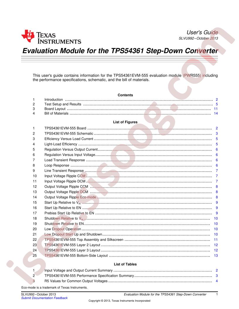 TPS54361EVM-555 User Guide
