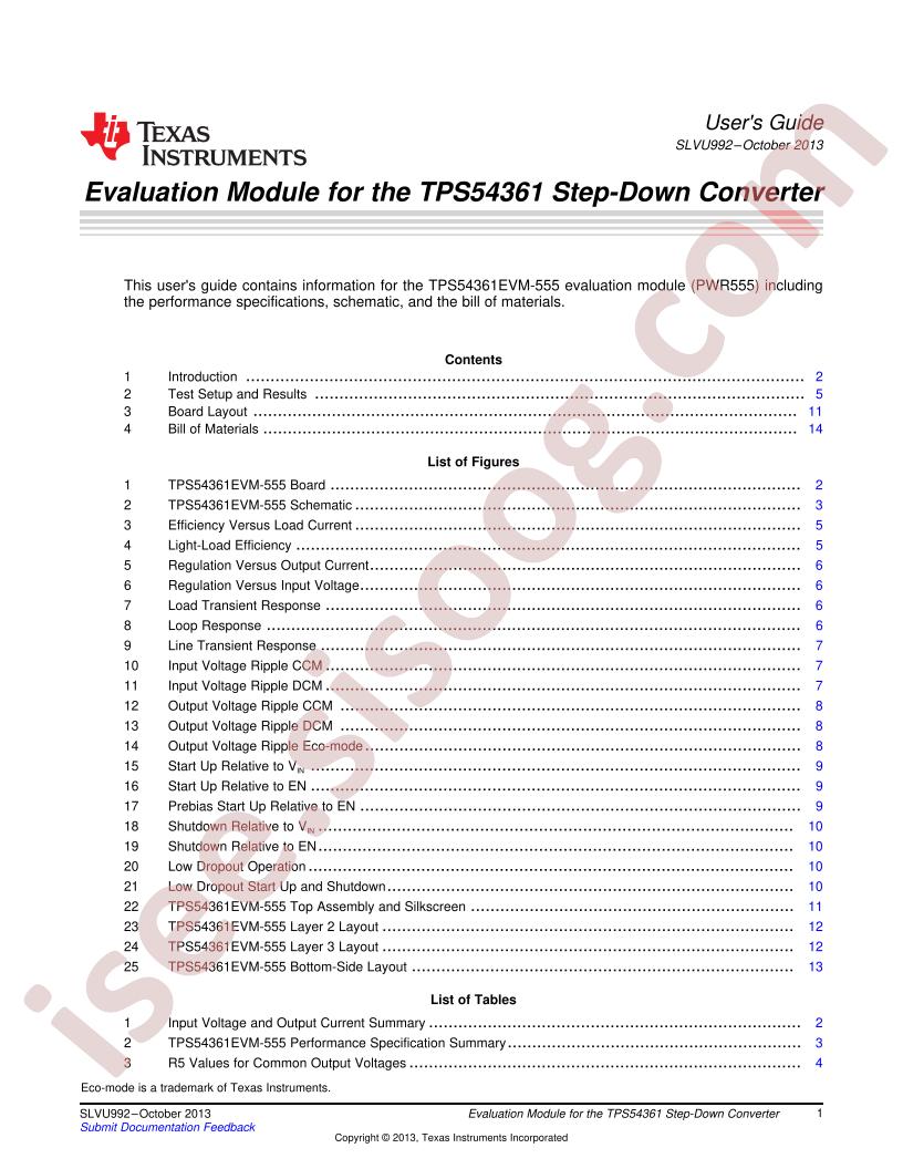 TPS54361EVM-555 User Guide