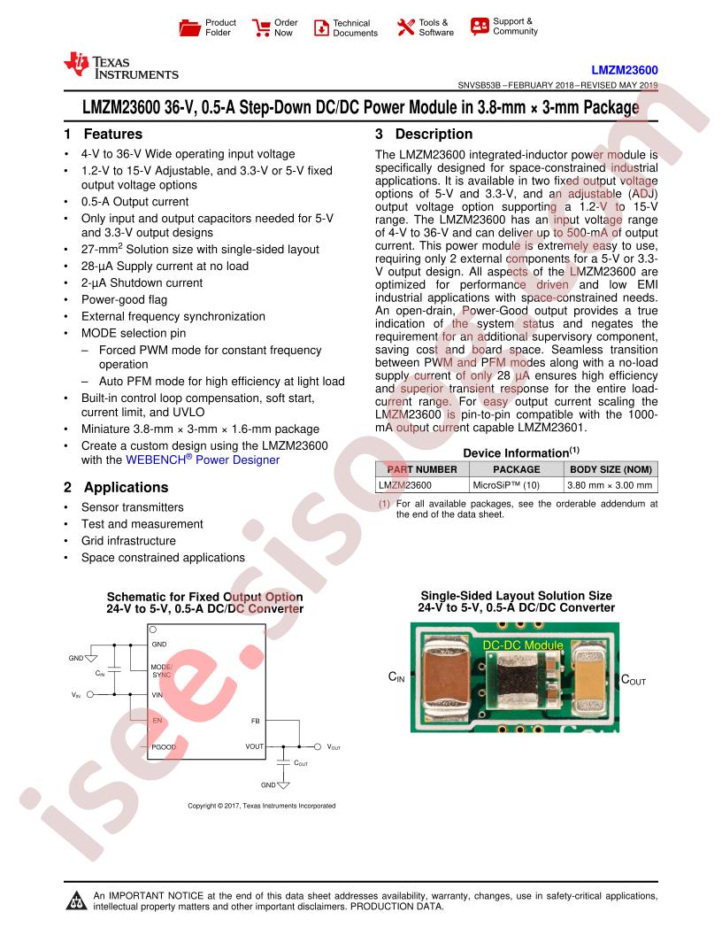 LMZM23600 Datasheet