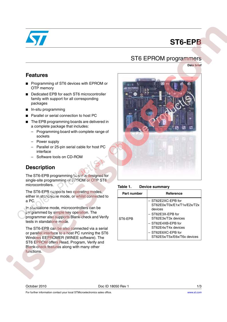 ST6-EPB Data Brief