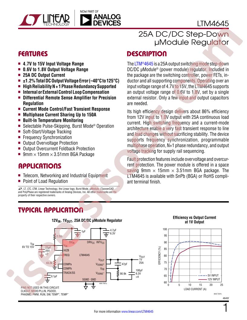 LTM4645 Datasheet