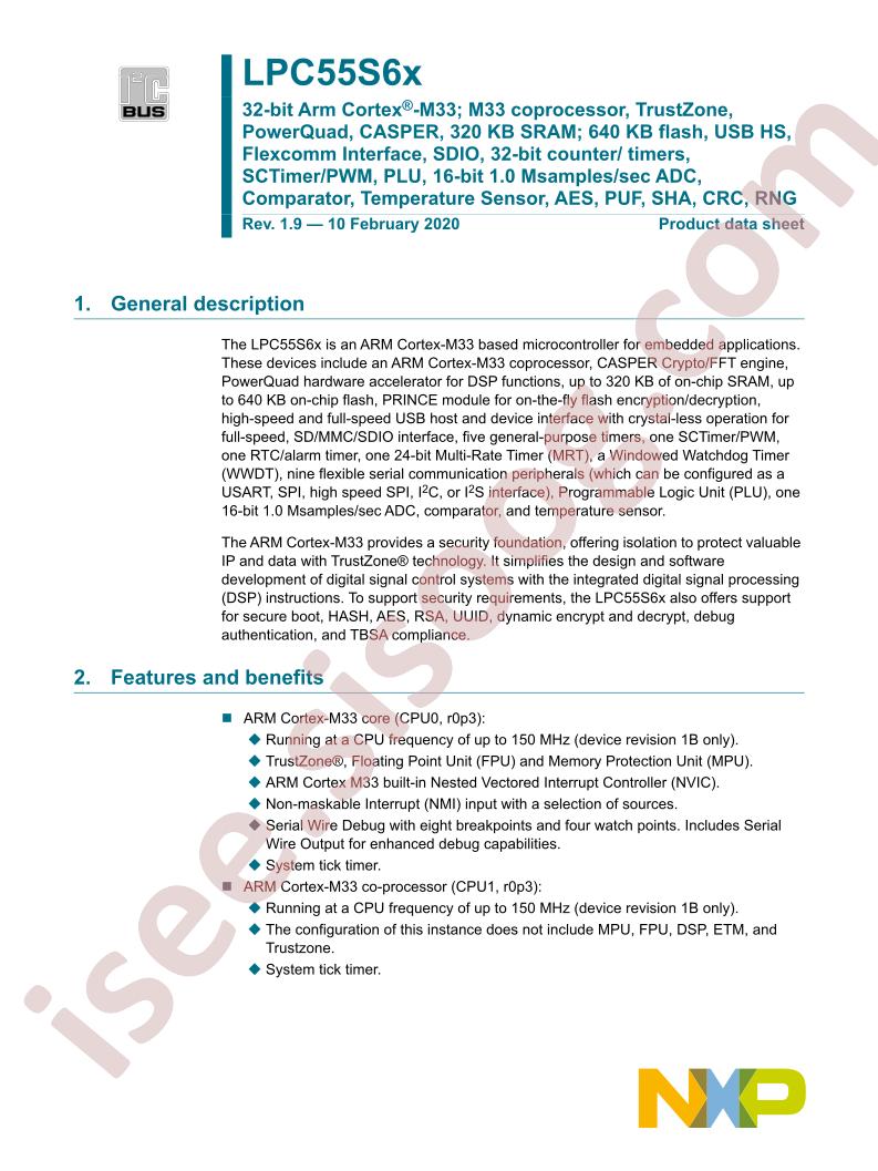 LPC55S6x Datasheet