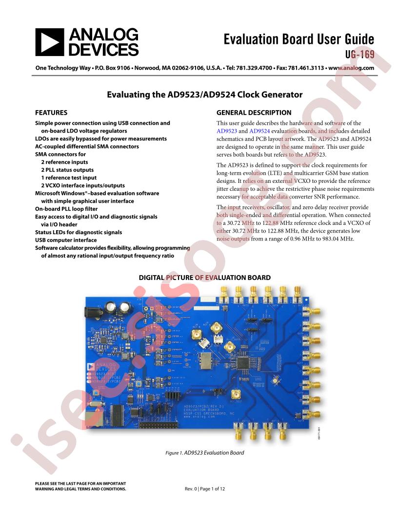 AD9523,24 Eval Board