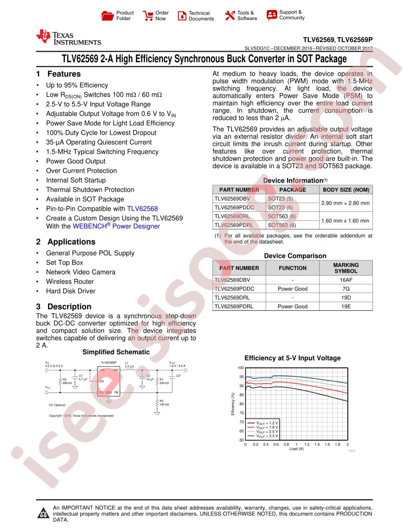 TLV62569(P) Datasheet